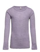 Blouse Ls - Solid Tops T-shirts Long-sleeved T-Skjorte Purple CeLaVi