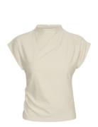 Rifagz Tee Tops Blouses Short-sleeved Cream Gestuz