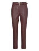 Leather-Effect Trousers With Belt Bottoms Trousers Leather Leggings-Bu...