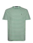 Classic Fit Striped Jersey T-Shirt Tops T-Kortærmet Skjorte Green Polo...