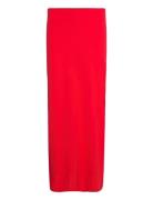 Low Waist Maxi Skirt Lang Nederdel Red Gina Tricot