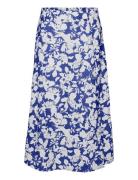 Vmfrej H/W 7/8 Pencil Skirt Wvn Exp Knælang Nederdel Blue Vero Moda