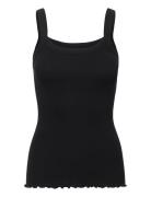 Organic Cotton Strap Top Tops T-shirts & Tops Sleeveless Black Rosemun...