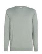 Cotton Silk Blend Cn Sweater Tops Knitwear Round Necks Grey Calvin Kle...