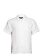 Classic Fit Linen Camp Shirt Tops Shirts Short-sleeved White Polo Ralp...