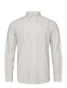 Reg Archive Oxford Stripe Shirt Tops Shirts Casual Cream GANT