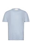 Linen Ss T-Shirt Tops T-Kortærmet Skjorte Blue GANT