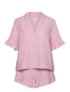 Pyjama Shortsset Seersucker Pyjamas Nattøj Pink Lindex