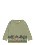 T-Shirt Ls Tops T-shirts Long-sleeved T-Skjorte Green Minymo