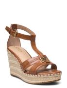 Large Croc Emboss-Hale Ii-Es-Wed Espadrillos Med Hæl Sandal Brown Laur...