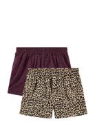 2-Pack - Leopard Boxers Underwear Boxer Shorts Red Pockies