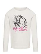 Nkfvix Ls Top Tops T-shirts Long-sleeved T-Skjorte White Name It