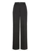 D6Jules Satin Pants Bottoms Trousers Wide Leg Black Dante6