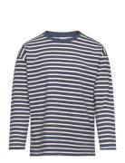 Top Ls Essentials Stripe Tops T-shirts Long-sleeved T-Skjorte Navy Lin...