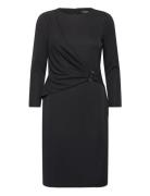 Jersey Three-Quarter-Sleeve Dress Kort Kjole Black Lauren Ralph Lauren