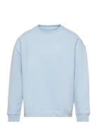 Sweatshirt Ls Solid Tops Sweatshirts & Hoodies Sweatshirts Blue Huttel...