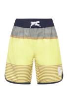Swim Long Shorts, Striped Badeshorts Yellow Color Kids