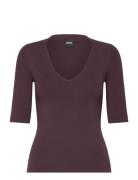 Fezania Tops T-shirts & Tops Short-sleeved Burgundy BOSS