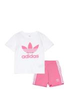 Short Tee Set Sets Sets With Short-sleeved T-shirt Pink Adidas Origina...