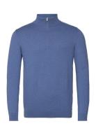 Slhberg Half Zip Cardigan Noos Tops Knitwear Half Zip Jumpers Blue Sel...
