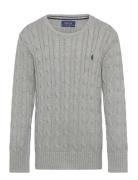 Combed Cotton-Ls Cable Cn-Tp-Swt Tops Knitwear Pullovers Grey Ralph La...