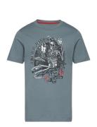 Jjskull Rock Tee Ss Crew Neck Jnr Tops T-Kortærmet Skjorte Blue Jack &...