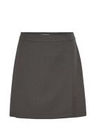 Vitolga Short Hw Wrap Skirt Kort Nederdel Grey Vila