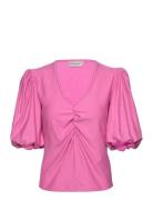 Rifagz Ss Balloon Blouse Tops Blouses Short-sleeved Pink Gestuz