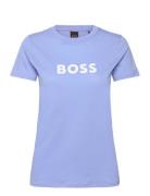 C_Elogo_5 Tops T-shirts & Tops Short-sleeved Blue BOSS