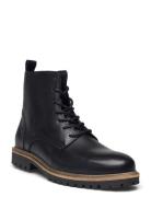 Troy Combat Boot Snørestøvler Black Les Deux