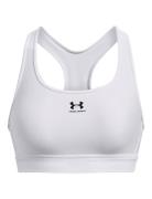 Ua Heatgear Mid Padless Sport Bras & Tops Sports Bras - All White Unde...