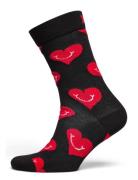 Smiling Heart Sock Underwear Socks Regular Socks Black Happy Socks