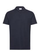 100% Cotton Pique Polo Shirt Tops Polos Short-sleeved Navy Mango