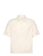 Relaxed-Fit Polo Shirt Tops T-Kortærmet Skjorte Beige Mango