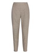 Objlisa Slim Pant Aop Noos Bottoms Trousers Slim Fit Trousers Beige Ob...