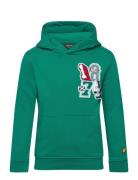 1874 Patch Graphic Hoodie Tops Sweatshirts & Hoodies Hoodies Green Lyl...