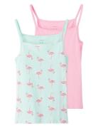 Nkfstrap Top 2P Glacier Flamingo Tops T-shirts Sleeveless Pink Name It