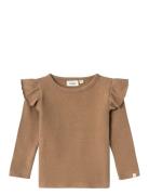 Nmfthoro Ls Slim Top Lil Tops T-shirts Long-sleeved T-Skjorte Brown Li...