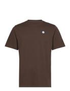 Badge T-Shirt - Gots/Vegan Tops T-Kortærmet Skjorte Brown Knowledge Co...