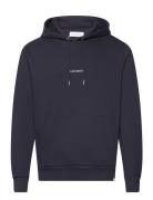 Dexter Hoodie Tops Sweatshirts & Hoodies Hoodies Navy Les Deux