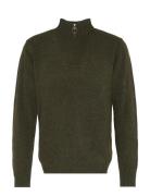 Barbour Ess L/Wool H Z Tops Knitwear Half Zip Jumpers Khaki Green Barb...