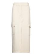 Cargo Skirt With Slit Lang Nederdel Cream Mango