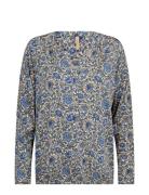 Sc-Felicity Aop Tops Blouses Long-sleeved Blue Soyaconcept