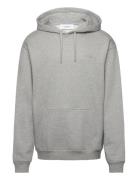 Crew Hoodie Tops Sweatshirts & Hoodies Hoodies Grey Les Deux