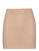 Knitted Miniskirt Kort Nederdel Beige Mango