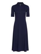 Cotton-Blend Polo Dress Knælang Kjole Navy Lauren Ralph Lauren