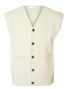 Slhrelaxed-Cfw Knit Wc Ex Vest Cream Selected Homme