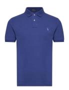 Basic Mesh-Ssl-Knt Designers Knitwear Short Sleeve Knitted Polos Blue ...