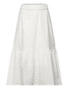 Skirt Ellen Schifflie Dresses & Skirts Skirts Midi Skirts White Lindex