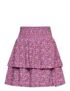 All Over Printed Flower Skirt Dresses & Skirts Skirts Midi Skirts Pink...